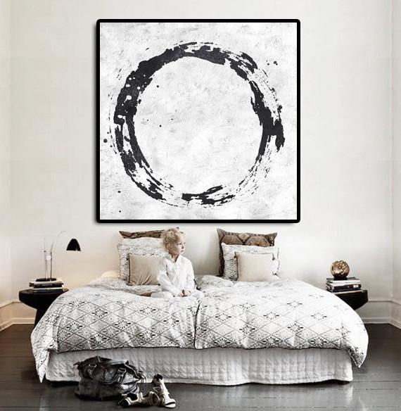Minimal Black and White Painting #MN19A - Click Image to Close
